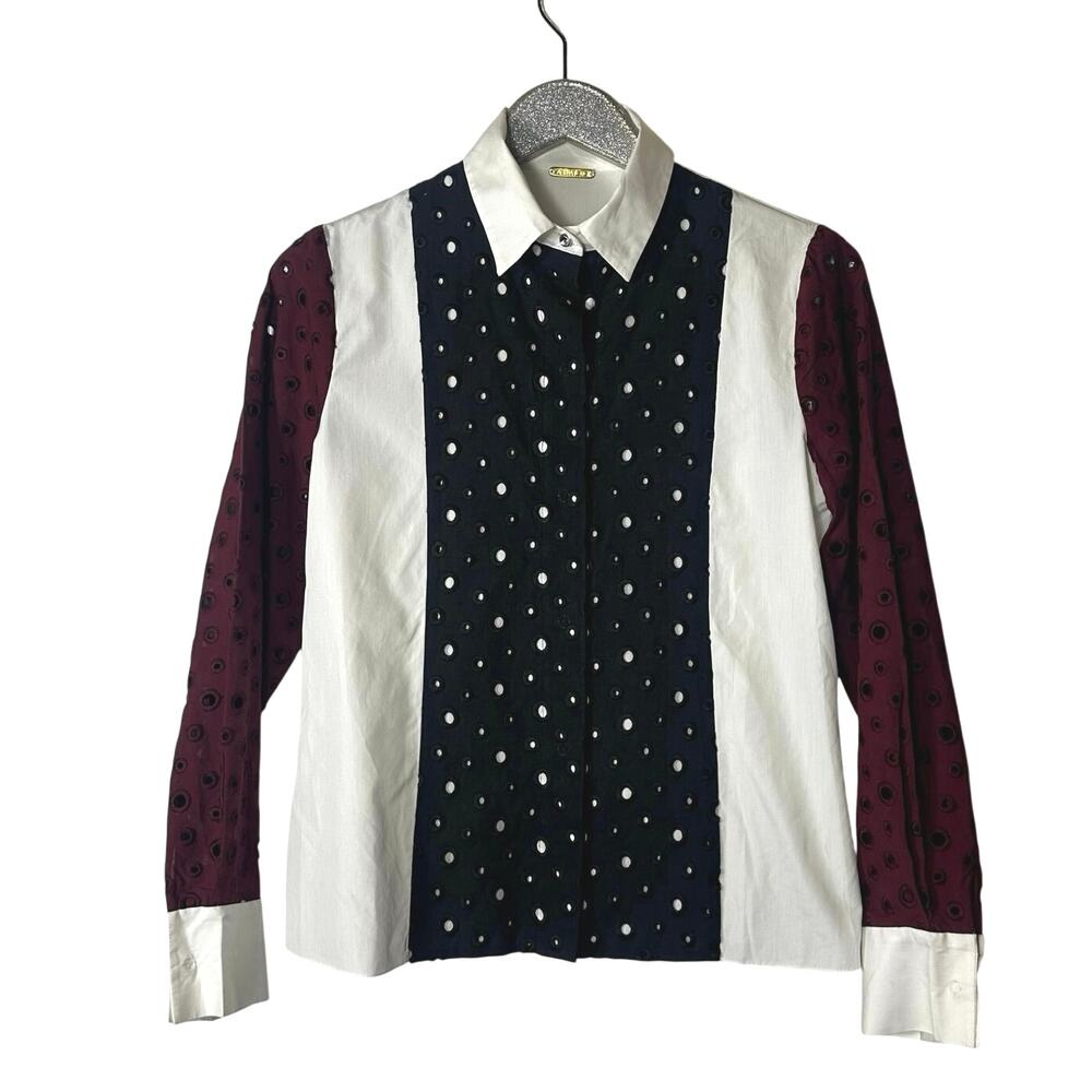 Amelia Toro Color block Button Front Blouse